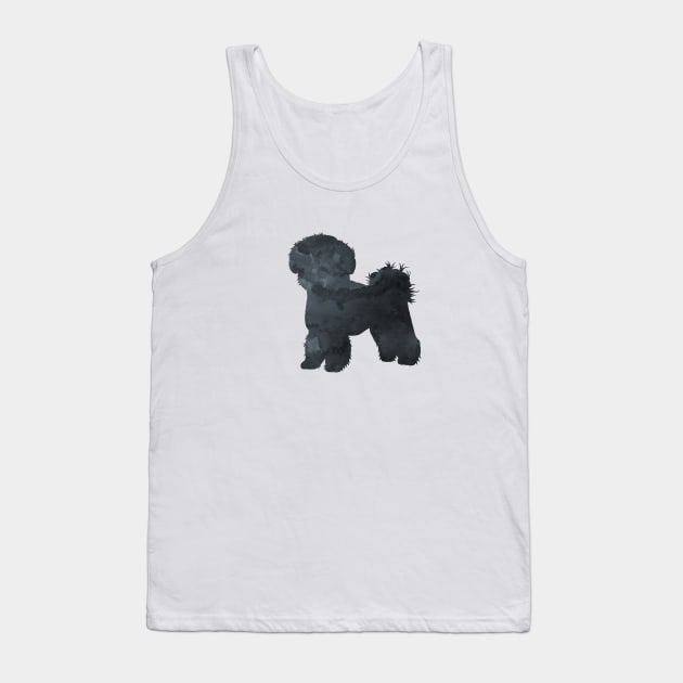 Bichon Frise Black Silhouette Art Tank Top by BittenByErmines